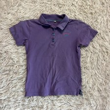 Girl’s Medium Purple Equestrian Athlete Short Sleeve Horseback Riding Polo Shirt