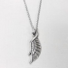 angel wing luck wing charm single wing stainless steel pendant necklace
