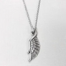 angel wing luck wing charm single wing stainless steel pendant necklace