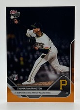 2025 Topps Now #49 Thomas Harrington RC Pirates ORANGE Foil Parallel 06/25