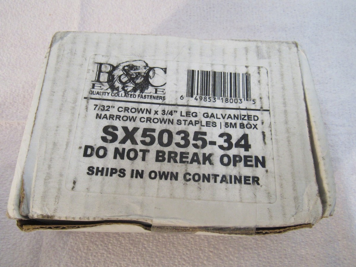 WoodPro 3/4-Inch Narrow Crown Staples - 18 Gauge Galvanized Finish (5,000 Count)