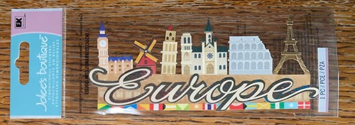 JOLEES EUROPE Title Scrapbook Stickers Eiffel Tower Big Ben Vatican City Gerkin - Picture 2 of 4