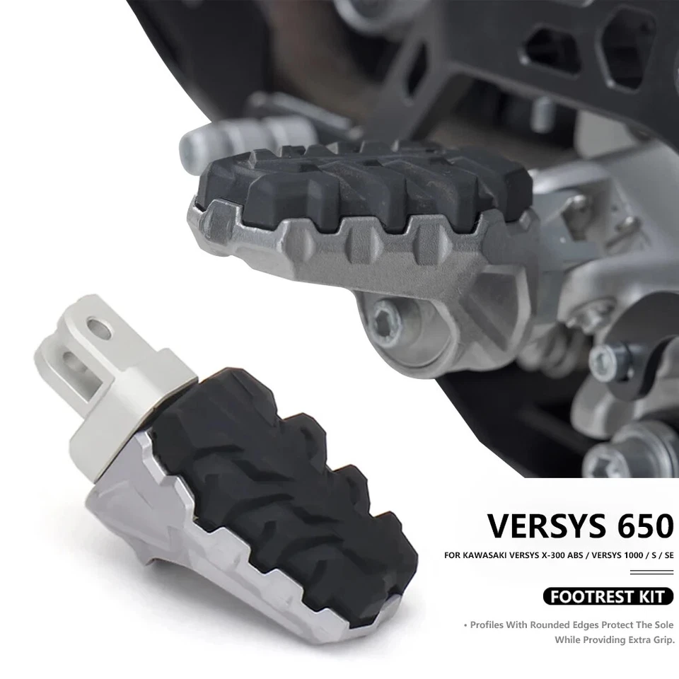 Foot Pegs Footrests Pedals Kit For Kawasaki VERSYS X-300 Versys 650 1000 2024 Foto 3 de 4