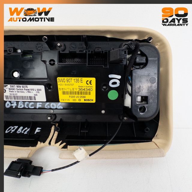 07-11 BENTLEY CONTINENTAL GTC OVERHEAD DOME LIGHT CONTROL CONSOLE SWITCH OEM