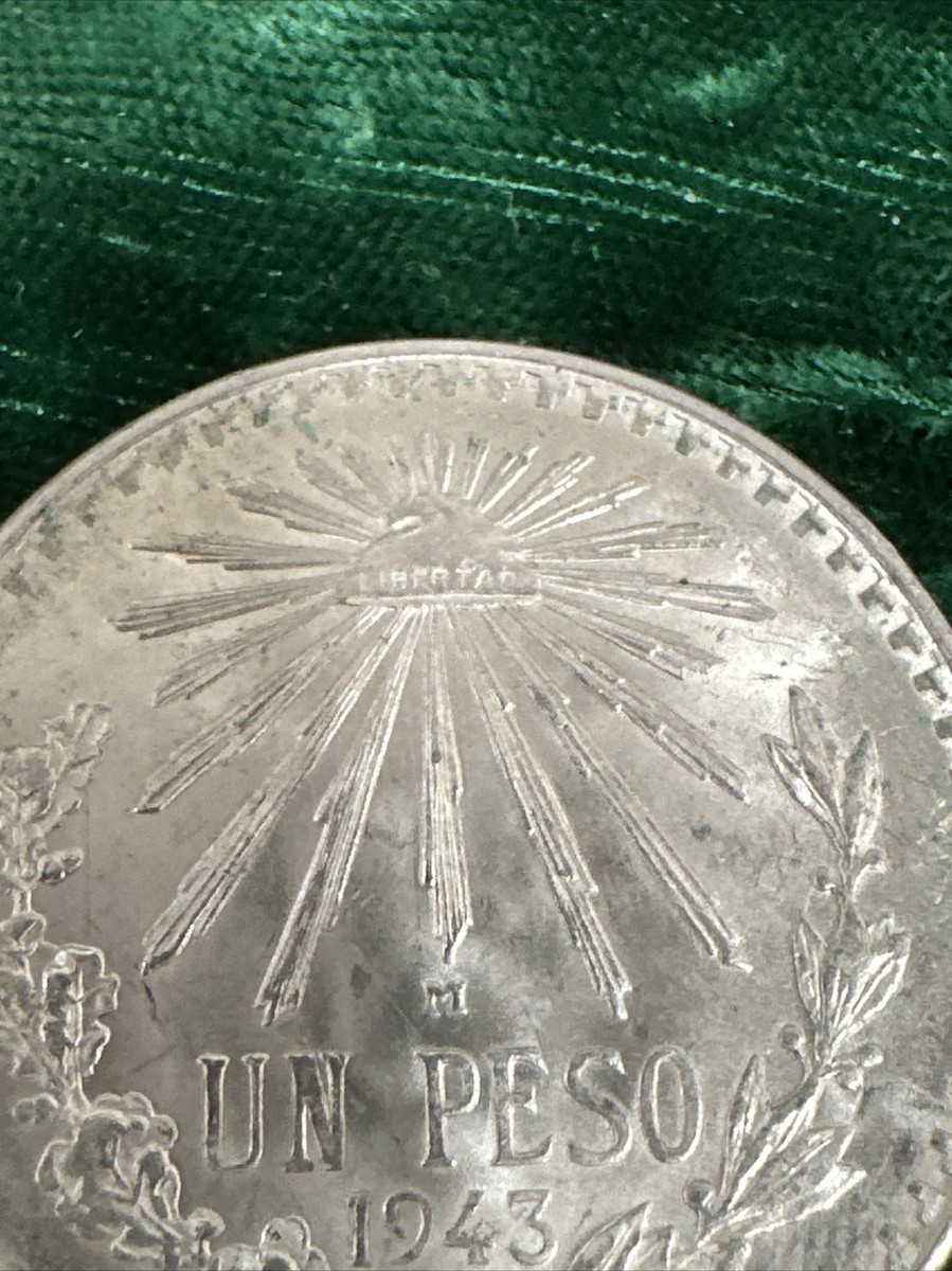 MEXICO 1943 1 PESO, .720 Silver Coin Mexico city Mint | eBay