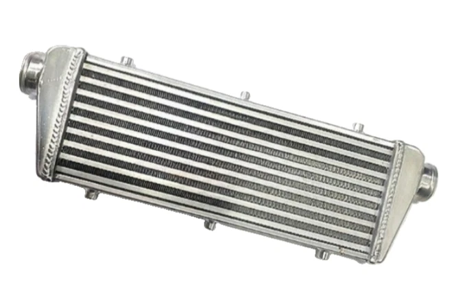 Intercooler de montaje frontal aluminio universal total: 23,5 x 8,5 x 2,7" entrada / salida: 2,2" Foto 2 de 4