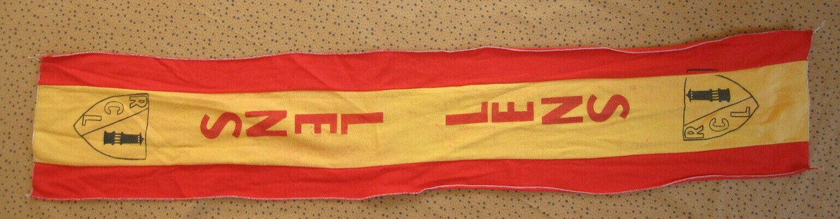 Echarpe de supporter Retro 70'S ancienne rouge or vintage Rc Echarpe de supporter Retro 70'S ancienne rouge or vintage Rc
