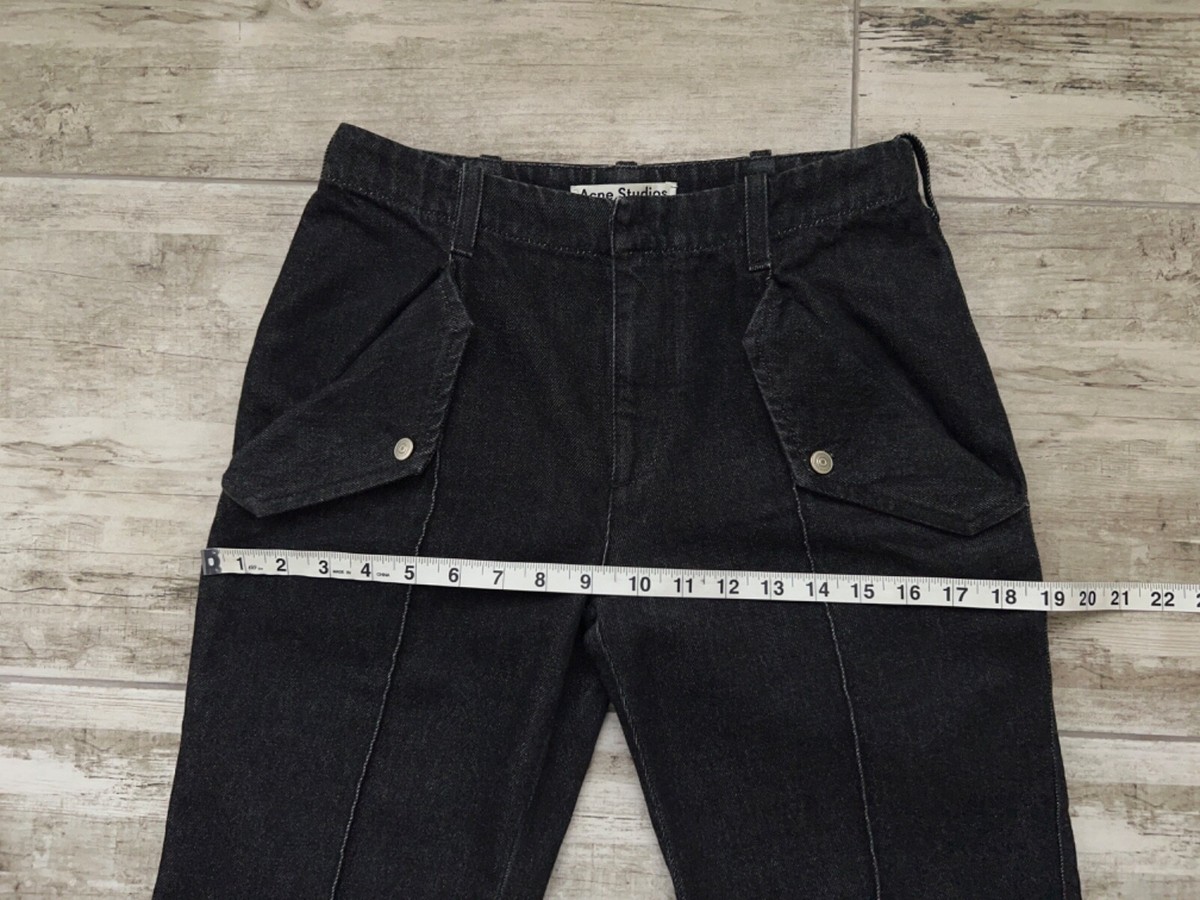 Womens ACNE STUDIOS Black Flared Jeans Denim Pants Size 36