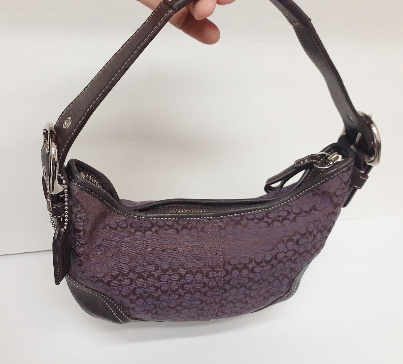 COACH Signature Small C Mini Hobo Handbag Purse w… - image 3