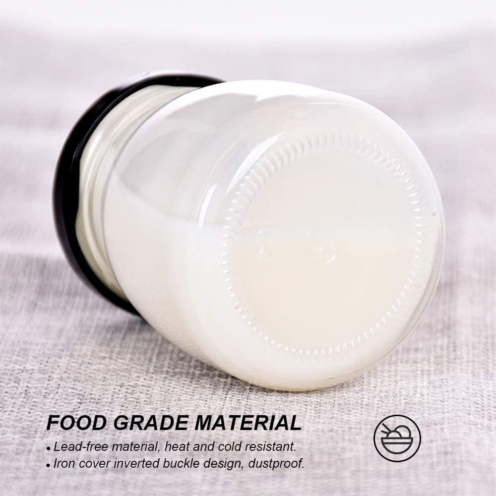 Danmu Art 6pcs 100ml Clear Glass Bottles with Pretty black Lids Small