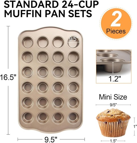 Cupcake Pan 2 Pack, Rustproof 12-Well Nonstick Muffin Pan for Baking - Picture 9 of 9