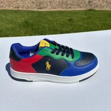 Polo Ralph Lauren Masters Court Colorblock Sneakers Shoes Big Boys 6 EU 39 NEW