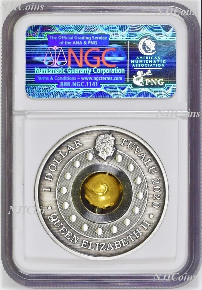 RARE NGC ERROR 2020 LUNAR Year of the MOUSE 1oz $1 Silver Rotating Charm Coin - Image 3 of 4