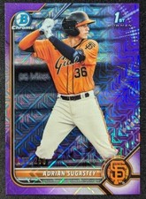 2022 Bowman Chrome #BCP-19 Purple Mojo Refractor Adrian Sugastey 216/250