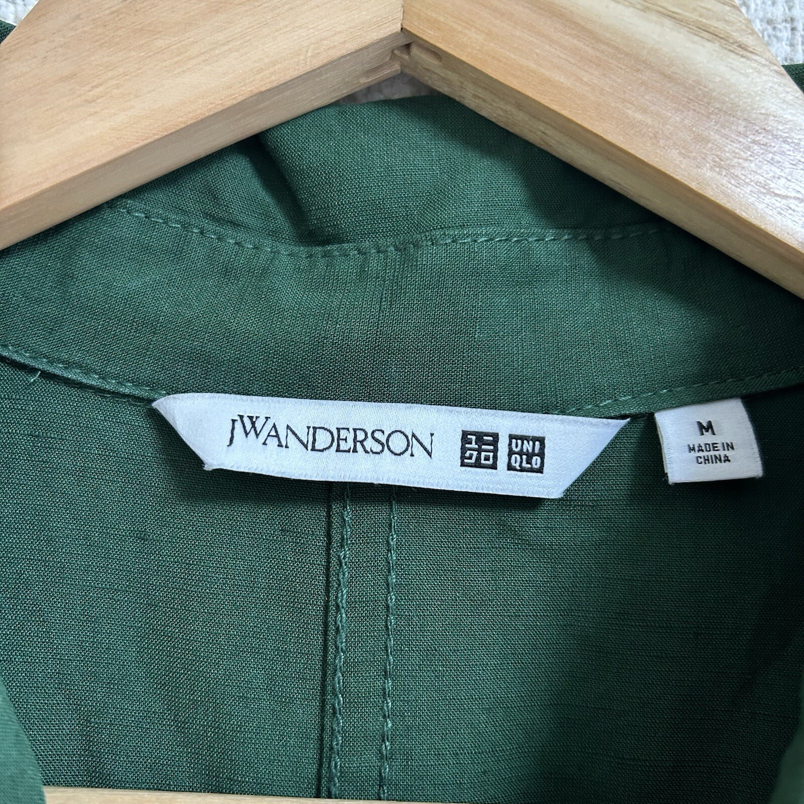 Uniqlo x JW Anderson Green Rayon Linen Sleeveless Trench Coat Dress Sz M