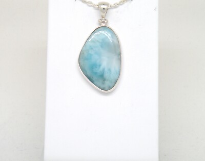 Authentic Starborn Larimar Specimen Pendant .925 Sterling Silver Mounting NEW