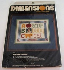 Vintage Dimensions ABC PHOTO FRAME Counted Cross Stitch KIT