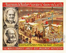 Barnum Circus Greatest Show on Earth (1890) * Quality Art Print * Under Big Top