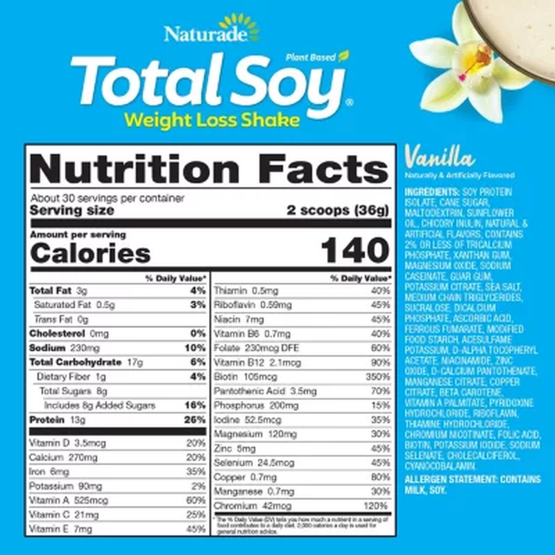Naturade Total Soy Weight Loss Shake, Vanilla (30 Servings) eBay