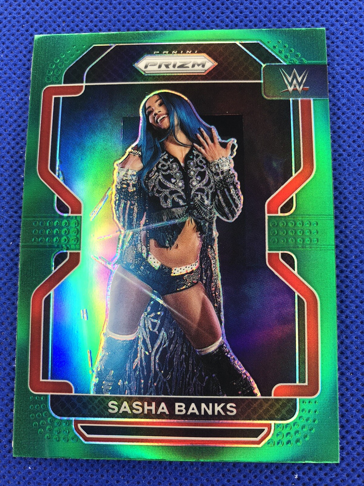 2022 #102 Sasha Banks Panini Prizm WWE SmackDown Green Prizm