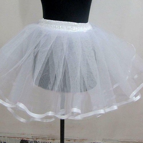 Women Children White Hard Mesh Short Petticoat Double Layers Girl Lolita Tutu - Bild 2 von 7