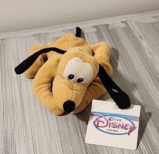 Authentic Original Disney Parks 9  Pluto Plush Laying Down Stuffed Animal Toy