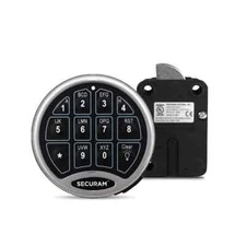 SecuRam Safelogic BackLit Electronic Lock & Keypad SET - Swingbolt -Satin Chrome
