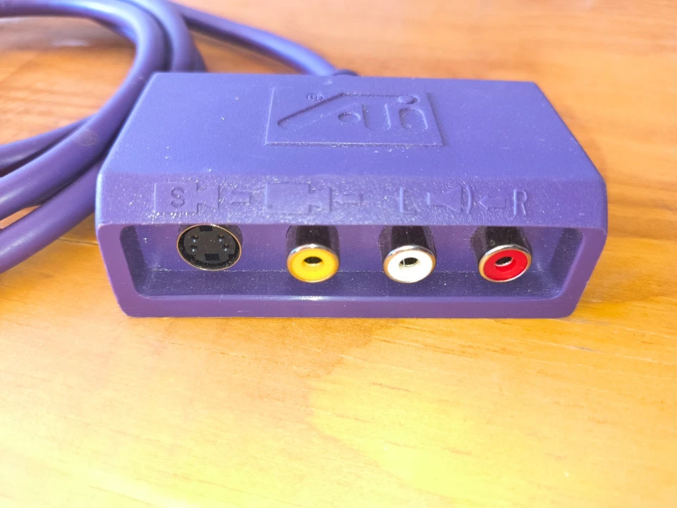 GENUINE  ATI 8-Pin Mini Din TO 4 PIN S-Video 3 RCA Component Adapter Purple  - Image 2 of 3