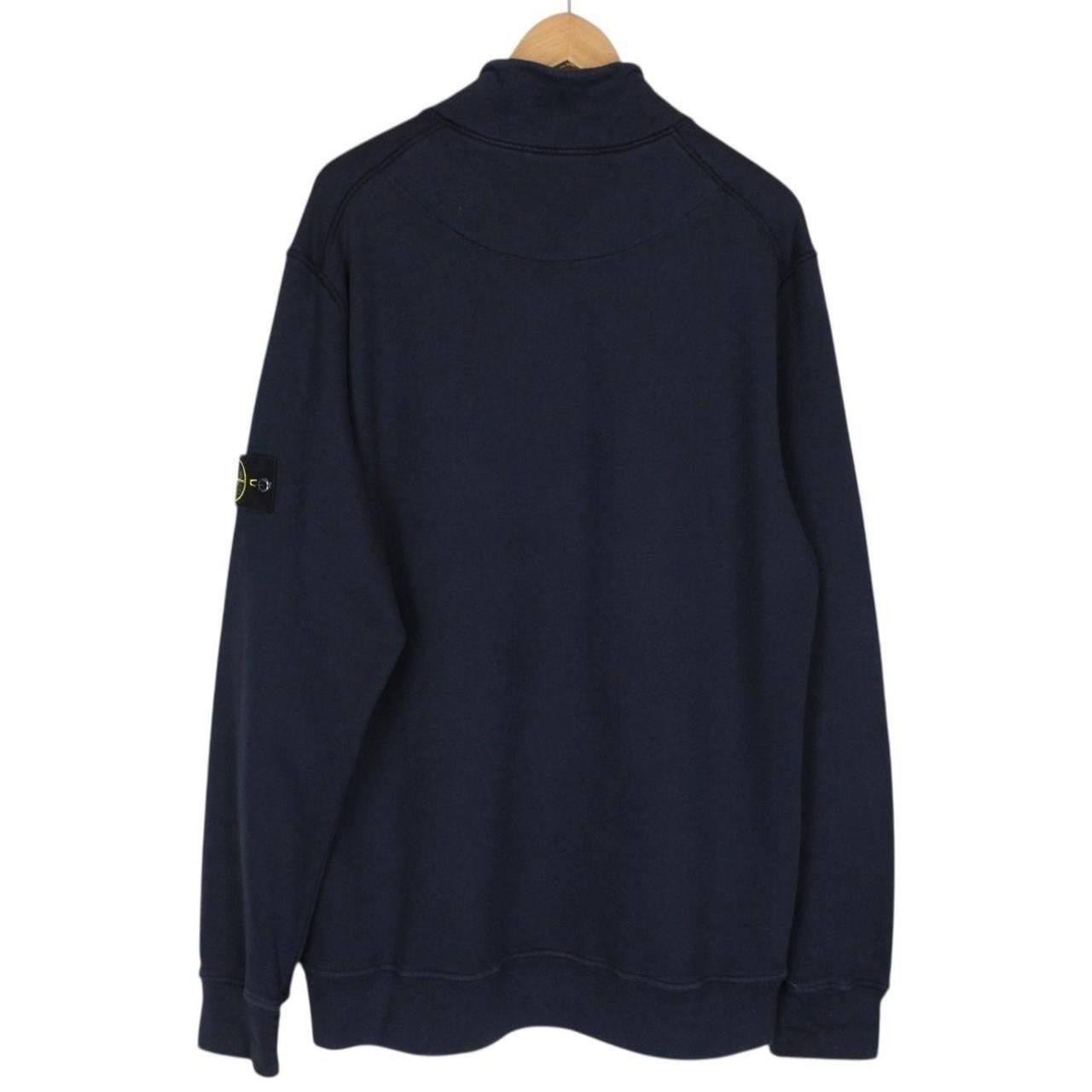 Stone Island SS 2024 Navy Blue 1/4 Zip Cotton Sweatshirt Jumper thumbnail 2