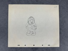 Rare Disney Sneezy Original Animation Drawing ASIFA Hollywood 2000 Snow White