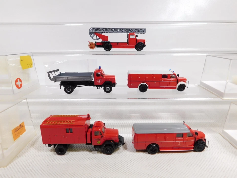 5x Brekina H0 1:87 Magirus Pompieri 4120 4121 4641 ecc Molto Buono + 4x Box # - Immagine 2 di 4