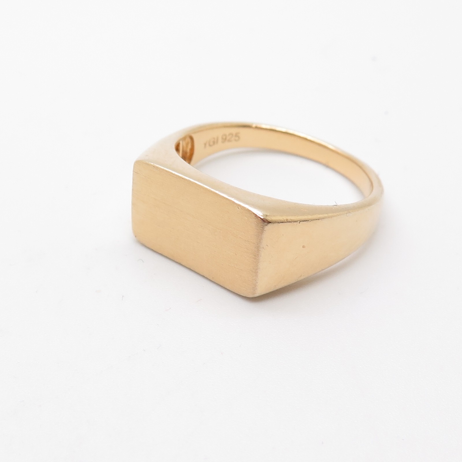 925 Sterling Silver/Yellow Rectangular Signet Rin… - image 6