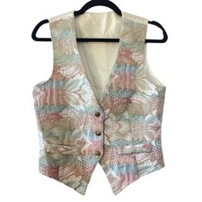 Vintage 90s Floral Tapestry Vest S Cottagecore Prairie Romantic Waistcoat Phoebe
