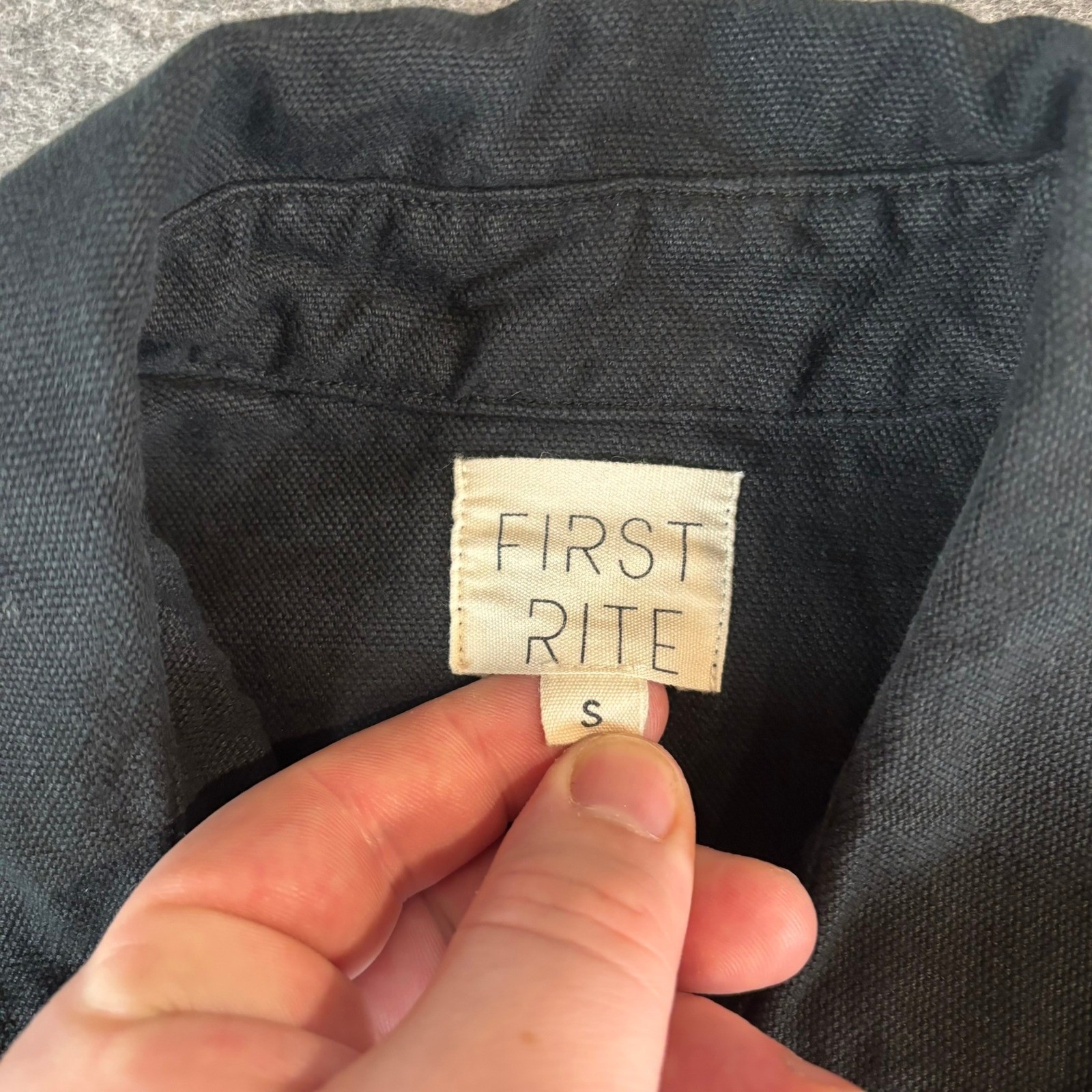 First Rite Black Work Jacket Small Chore Coat Lin… - image 3