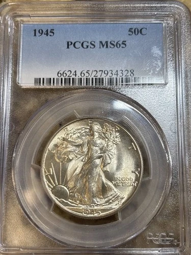 1945 P Half Dollars Liberty Walking PCGS MS-65