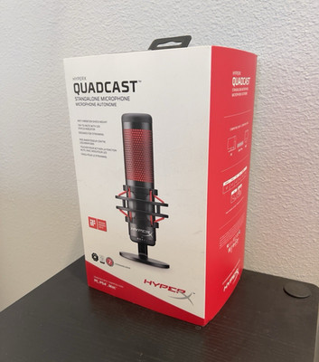 HyperX QuadCast USB Condenser Microphone, Black/Red for PC PS4 Mac
