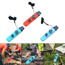 7 in 1 Camping Survival Whistle Temperature Gauge Compass Flashlight Reflector