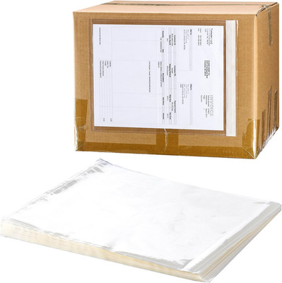2.5 Mil Premium Clear 9.5'' X 12'' Packing List Envelopes, Adhesive Shipping Lab