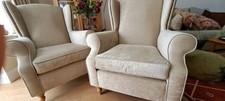 Sherlock highback armchairs pair used