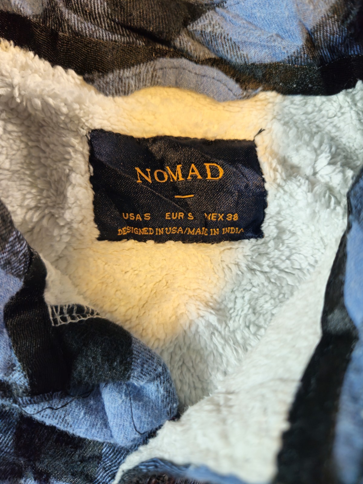 NOMAD Men's Blue Plaid  Flannel Shirt Size S Long Sleeve Jacket image 3