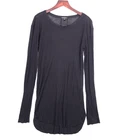 Ann Demeulemeester Womens Black Cotton Long Sleeve Ribbed Knit T-Shirt Top 36 S