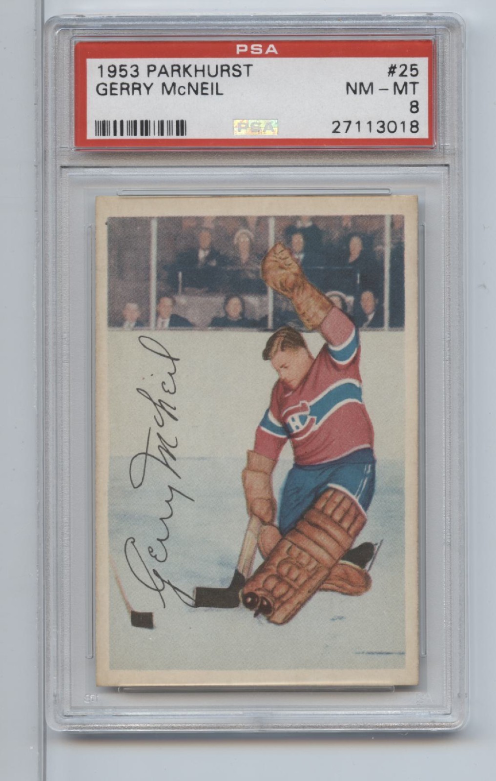 1953 Parkhurst Gerry McNeil #25 PSA 8