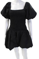 Love Shack Fancy Women Mini Fit & Flare Dress Black Square Neck Size XS