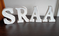 CRAFTS - LOT OF 4 WOODEN BLOCK LETTERS - S, R, A, A - SUITABLE FOR PAINTING
