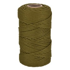 0.2" 328 Feet Macrame Cord, Cotton Cord Rope String 4 Strands Avocado Green