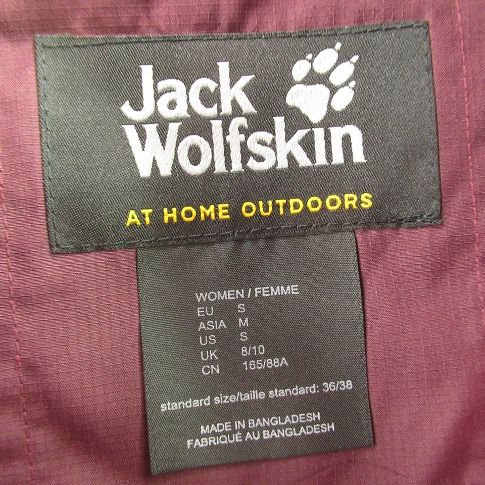 Chaqueta Jack Wolfskin para mujer pequeña cremallera completa manga larga bolsillos con capucha acolchada Foto 3 de 4