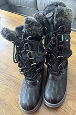 Khombu Style Birch Women’s Black Tall Lace-Up Winter Fur Lined Snow Boots Size 7