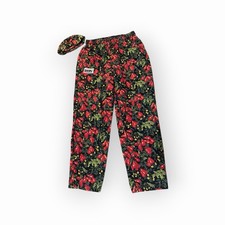 Vintage Chefwear Size XL Elastic Waist Chef Pants Colorful Tomato Print With Hat