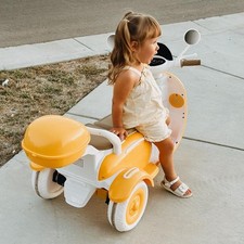 Kids Girls Yellow Ride On 3 Wheel Scooter Electric 12V Motorcycle Ages 3 plus