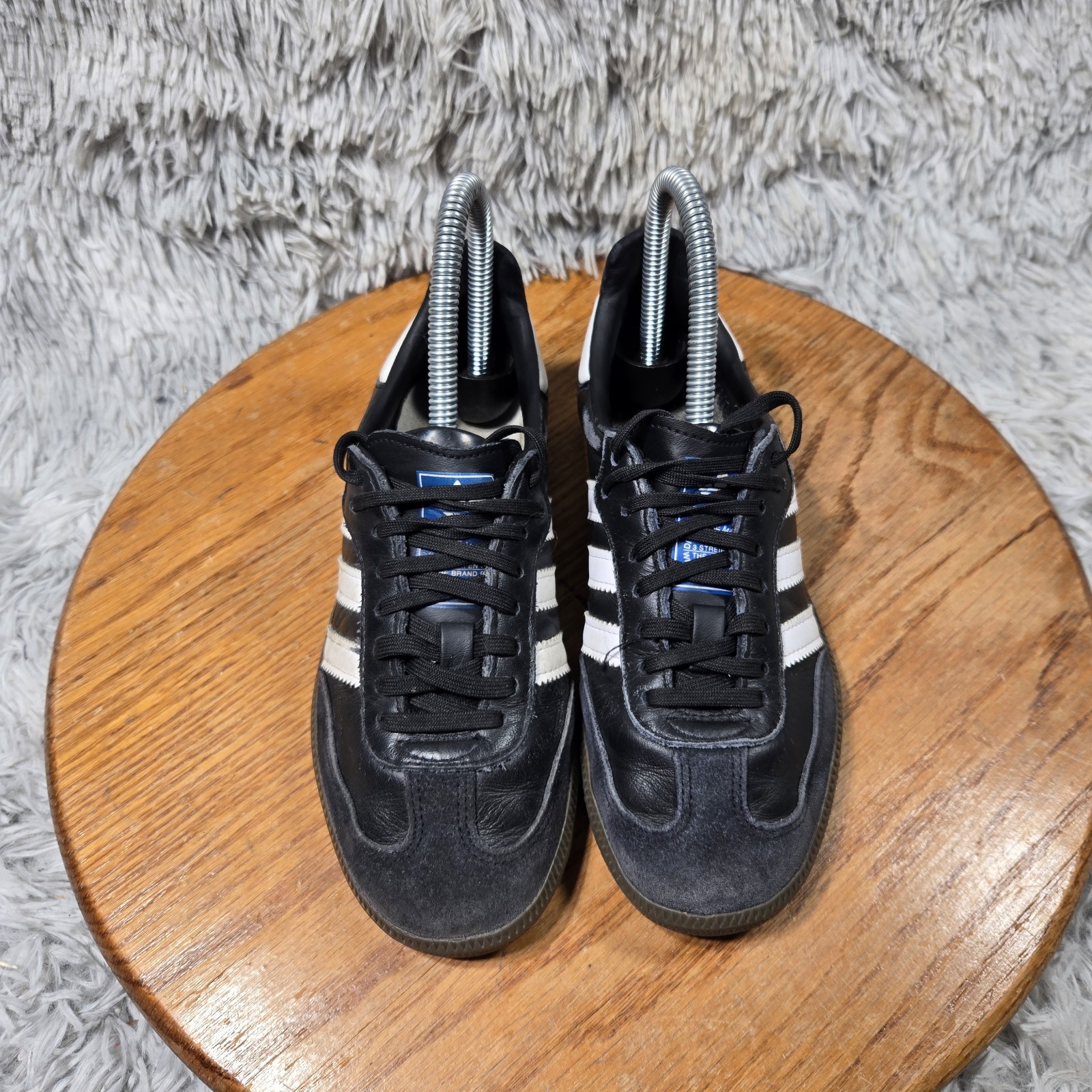 Adidas Samba OG Little Kids Size 2 Core Black Cloud White Gum Leather (IE3678) thumbnail 2